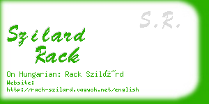 szilard rack business card